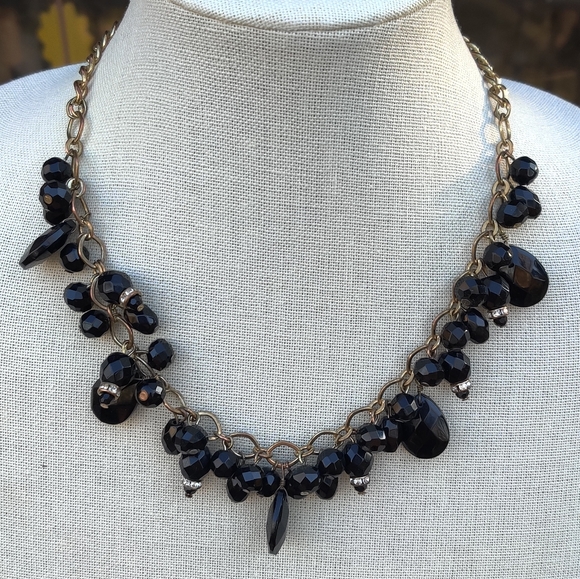 Jewelry - Designer black crystal Cha Cha necklace